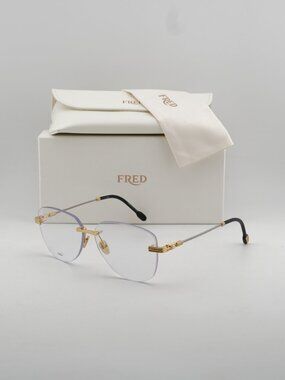 Fred FG50043U 031 Rimless Aviator 62mm Eyeglasses - Gold